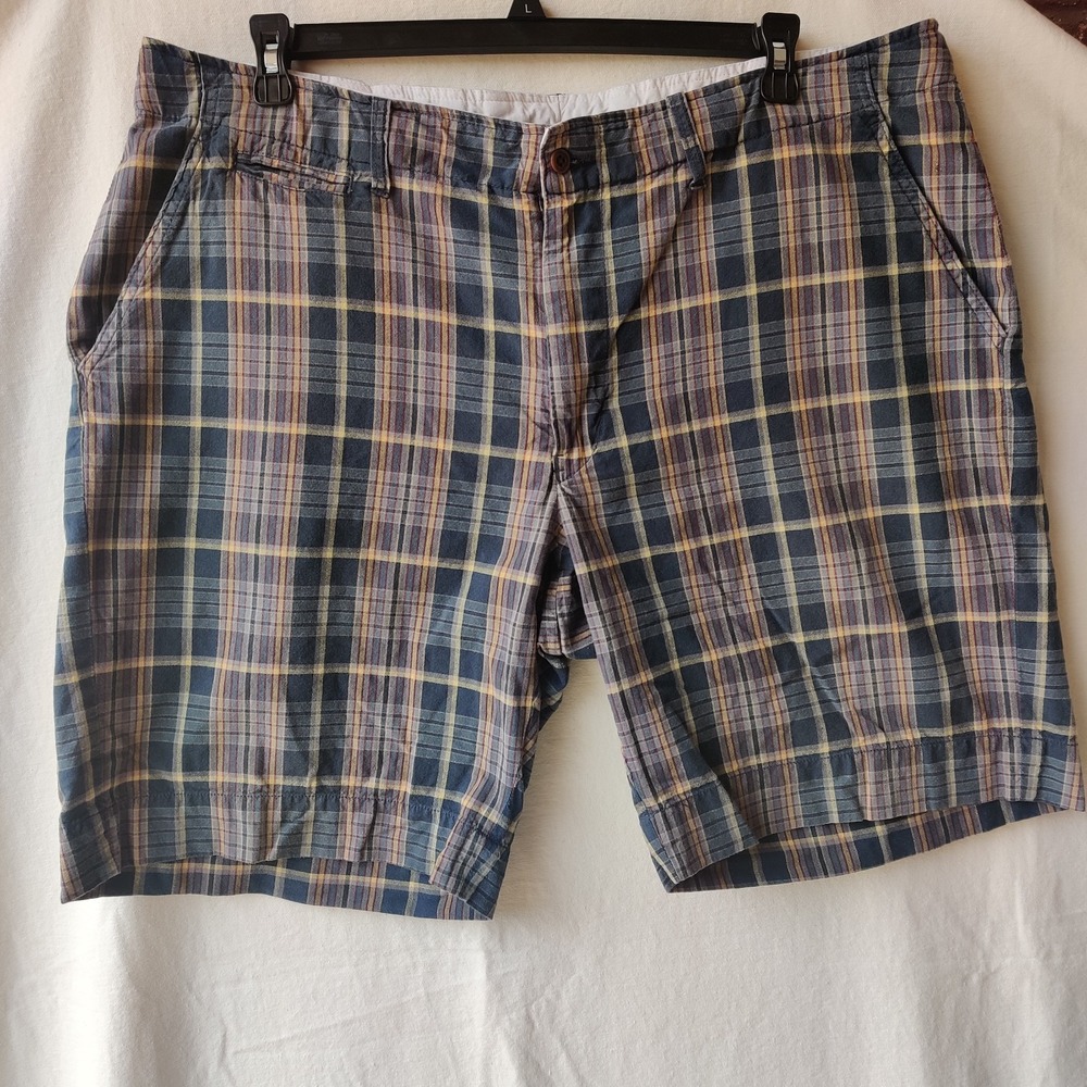 POLO RALPH LAUREN Men's 40 Green Blue Tartan Plaid Shorts Cotton Bermuda Golf